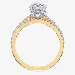 (H-I / Si2-I1) Womens 1 1/2 CT. T.W. Lab Grown White Diamond 10K Gold Round Side Stone Bridal Set