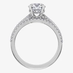 (H-I / Si2-I1) Womens 1 1/2 CT. T.W. Lab Grown White Diamond 10K Gold Round Side Stone Bridal Set