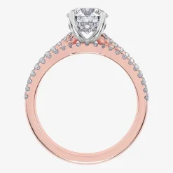 (H-I / Si2-I1) Womens 1 1/2 CT. T.W. Lab Grown White Diamond 10K Gold Round Side Stone Bridal Set