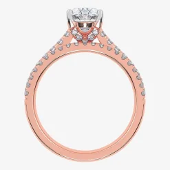 (H-I / Si2-I1) Womens 1 1/2 CT. T.W. Lab Grown White Diamond 10K or 14K Gold Oval Side Stone Bridal Set