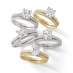 (H-I / Si2-I1) Womens 1 1/2 CT. T.W. Lab Grown White Diamond 10K or 14K Gold Round Side Stone Bridal Set