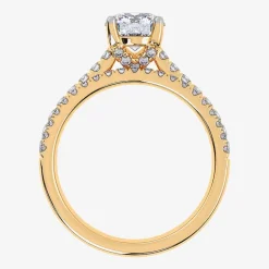(H-I / Si2-I1) Womens 1 1/2 CT. T.W. Lab Grown White Diamond 10K or 14K Gold Round Side Stone Bridal Set