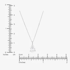( H-I/Si1-Si2 ) 2 CT. Lab-Grown Diamond 14K Gold Pear 18 Inch Pendant Necklace