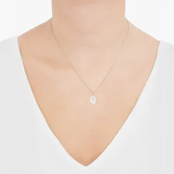( H-I/Si1-Si2 ) 2 CT. Lab-Grown Diamond 14K Gold Pear 18 Inch Pendant Necklace