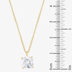 ( H-I/Si1-Si2 ) 2 CT. Lab-Grown Diamond 14K Gold Round 18 Inch Pendant Necklace