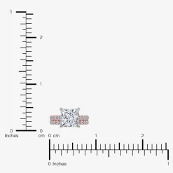 (H-I / SI1-SI2) Signature By Modern Bride Womens 2 1/2 CT. TW. Lab Grown White Diamond in 14K Gold Princess Bridal Set
