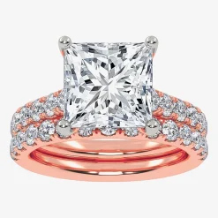 (H-I / SI1-SI2) Signature By Modern Bride Womens 2 1/2 CT. TW. Lab Grown White Diamond in 14K Gold Princess Bridal Set