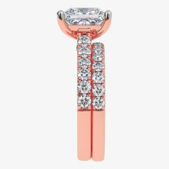 (H-I / SI1-SI2) Signature By Modern Bride Womens 2 1/2 CT. TW. Lab Grown White Diamond in 14K Gold Princess Bridal Set