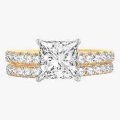 (H-I / SI1-SI2) Signature By Modern Bride Womens 2 1/2 CT. TW. Lab Grown White Diamond in 14K Gold Princess Bridal Set