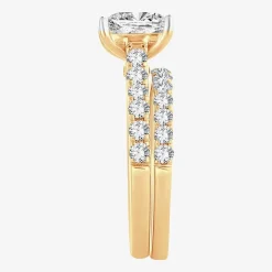 (H-I / SI1-SI2) Signature By Modern Bride Womens 2 1/2 CT. TW. Lab Grown White Diamond in 14K Gold Princess Bridal Set
