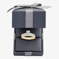 (H-I / SI1-SI2) Signature By Modern Bride Emerald Cut Womens 2 CT. T.W. Lab Grown White Diamond Bridal Set in 14K Gold