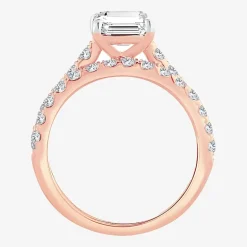 (H-I / SI1-SI2) Signature By Modern Bride Womens 3 CT. T.W. Lab Grown White Diamond In 14K Gold Emerald Bridal Set