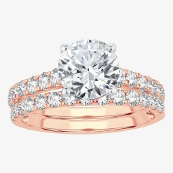 (H-I / SI1-SI2) Signature By Modern Bride Womens 3 CT. T.W. Lab Grown White Diamond In 14K Gold Round Bridal Set
