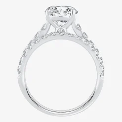 (H-I / SI1-SI2) Signature By Modern Bride Womens 3 CT. T.W. Lab Grown White Diamond In 14K Gold Round Bridal Set