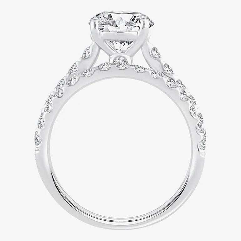 (H-I / SI1-SI2) Signature By Modern Bride Womens 3 CT. T.W. Lab Grown White Diamond In 14K Gold Round Bridal Set
