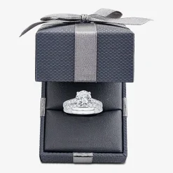 (H-I / SI1-SI2) Signature By Modern Bride Womens 3 CT. T.W. Lab Grown White Diamond In 14K Gold Round Bridal Set