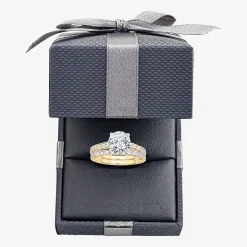 (H-I / SI1-SI2) Signature By Modern Bride Womens 3 CT. T.W. Lab Grown White Diamond In 14K Gold Round Bridal Set