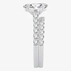 (H-I / SI1-SI2) Signature By Modern Bride Womens 3 CT. T.W. Lab Grown White Diamond In 14K Gold Oval Bridal Set