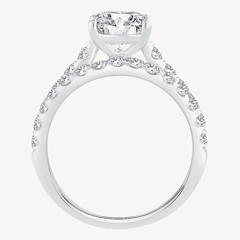 (H-I / SI1-SI2) Signature By Modern Bride Womens 3 CT. T.W. Lab Grown White Diamond In 14K Gold Oval Bridal Set