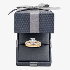 (H-I / SI1-SI2) Signature By Modern Bride Womens 2 CT.TW Lab Grown White Diamond In 14K Gold Side Stone Bridal Set