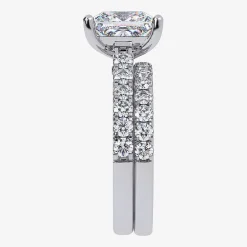 (H-I / SI1-SI2) Signature By Modern Bride Womens 2 CT.TW Lab Grown White Diamond In 14K Gold Side Stone Bridal Set