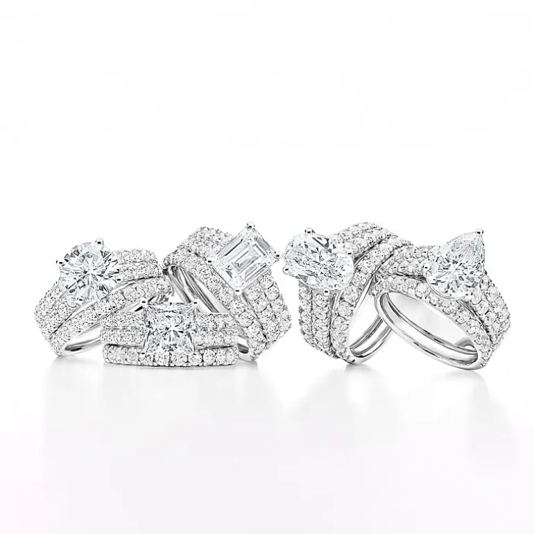 (H-I / SI1-SI2) Signature By Modern Bride Womens 5 CT. T.W. Lab Grown White Diamond in 14K Gold Princess Bridal Set