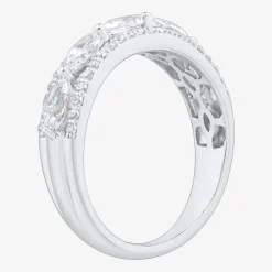 (H-I / Si1-Si2) Womens 1 CT. T.W. Lab Grown White Diamond 10K Gold Anniversary Band