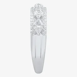 (H-I / Si1-Si2) Womens 1 CT. T.W. Lab Grown White Diamond 10K Gold Anniversary Band