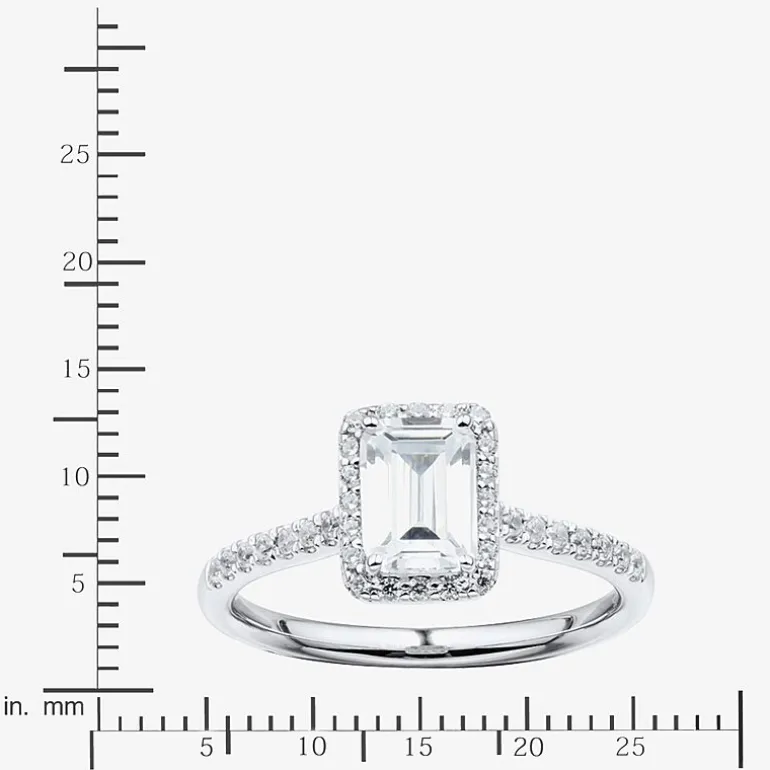 (H-I / Si1-Si2) Womens 1 CT. T.W. Lab Grown White Diamond 10K or 14K Gold Cushion Halo Bridal Set