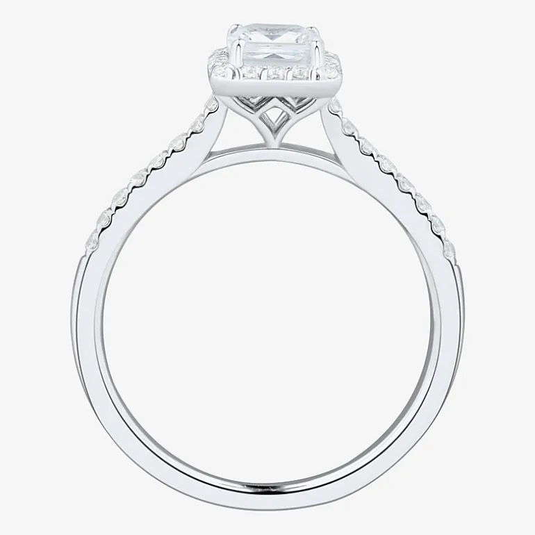 (H-I / Si1-Si2) Womens 1 CT. T.W. Lab Grown White Diamond 10K or 14K Gold Cushion Halo Bridal Set