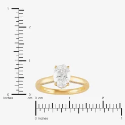 (H-I / Si1-Si2) Womens 1 3/4 CT. T.W. Lab Grown White Diamond 10K Gold Oval Solitaire Engagement Ring