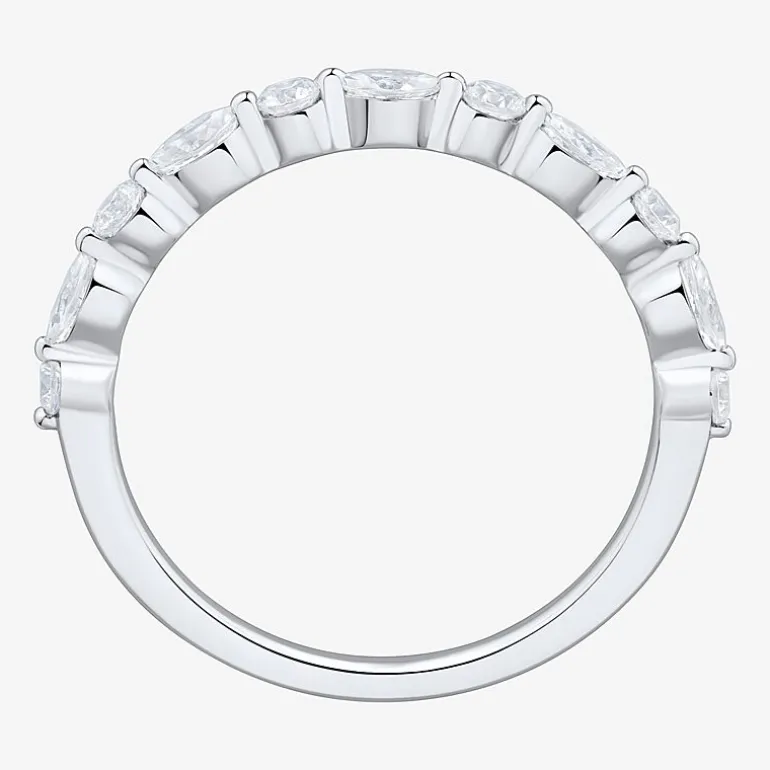 (H-I / Si1-Si2) Womens 1/2 CT. T.W. Lab Grown White Diamond 10K Gold Marquise Wedding Band