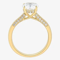 (H-I / Si1-Si2) Womens 2 3/4 CT. T.W. Lab Grown White Diamond 10K Gold Oval Solitaire Engagement Ring