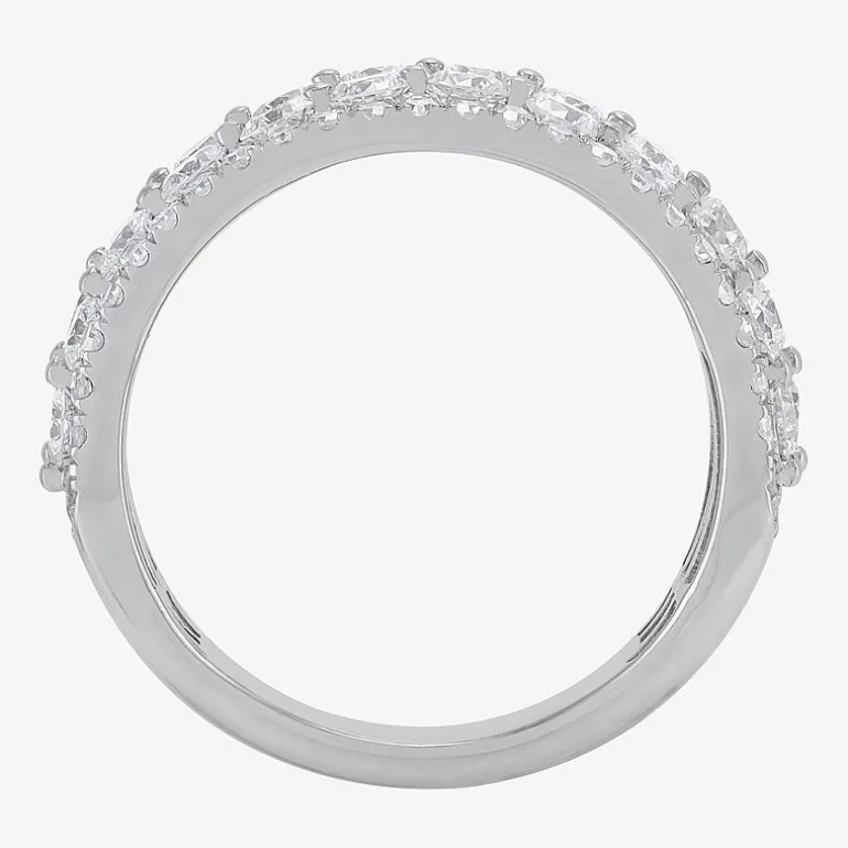 (H-I / Si1-Si2) Womens 5.5MM 2 CT. T.W. Lab Grown White Diamond 10K Gold Anniversary Band