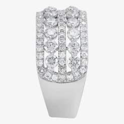 (H-I / Si1-Si2) Womens 5.5MM 2 CT. T.W. Lab Grown White Diamond 10K Gold Anniversary Band