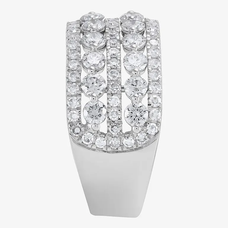 (H-I / Si1-Si2) Womens 5.5MM 2 CT. T.W. Lab Grown White Diamond 10K Gold Anniversary Band