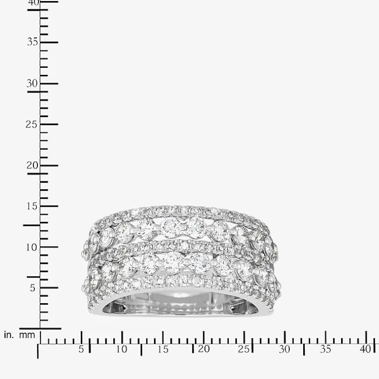 (H-I / Si1-Si2) Womens 5.5MM 2 CT. T.W. Lab Grown White Diamond 10K Gold Anniversary Band