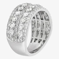 (H-I / Si1-Si2) Womens 5.5MM 2 CT. T.W. Lab Grown White Diamond 10K Gold Anniversary Band