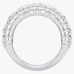 (H-I / Si1-Si2) Womens 8MM 3 CT. T.W. Lab Grown White Diamond 10K Gold Anniversary Band