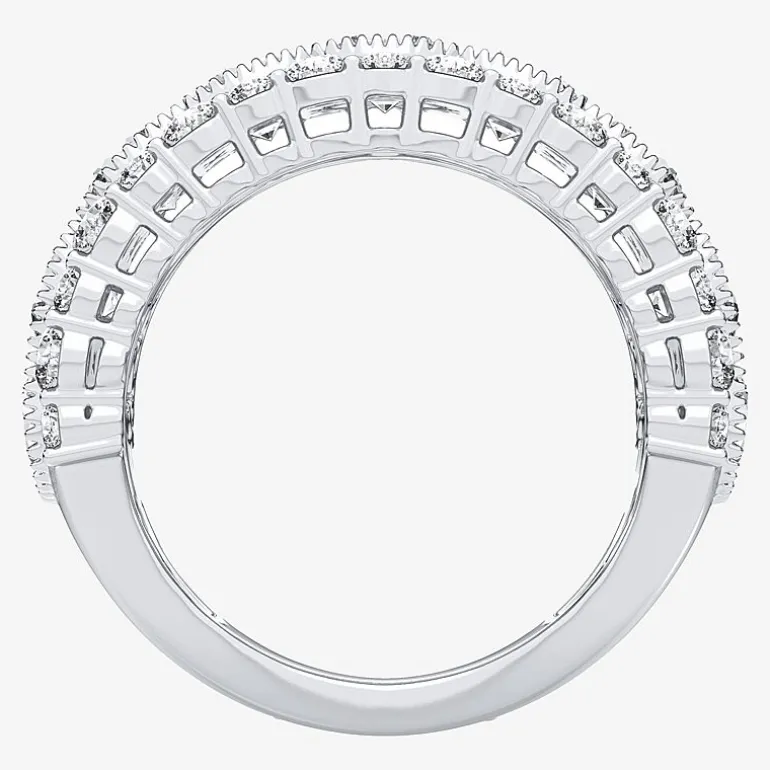 (H-I / Si1-Si2) Womens 8MM 3 CT. T.W. Lab Grown White Diamond 10K Gold Anniversary Band