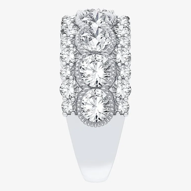 (H-I / Si1-Si2) Womens 8MM 3 CT. T.W. Lab Grown White Diamond 10K Gold Anniversary Band