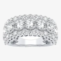 (H-I / Si1-Si2) Womens 8MM 3 CT. T.W. Lab Grown White Diamond 10K Gold Anniversary Band
