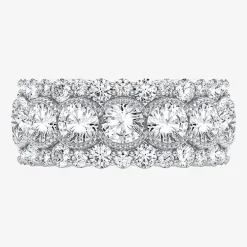 (H-I / Si1-Si2) Womens 8MM 3 CT. T.W. Lab Grown White Diamond 10K Gold Anniversary Band