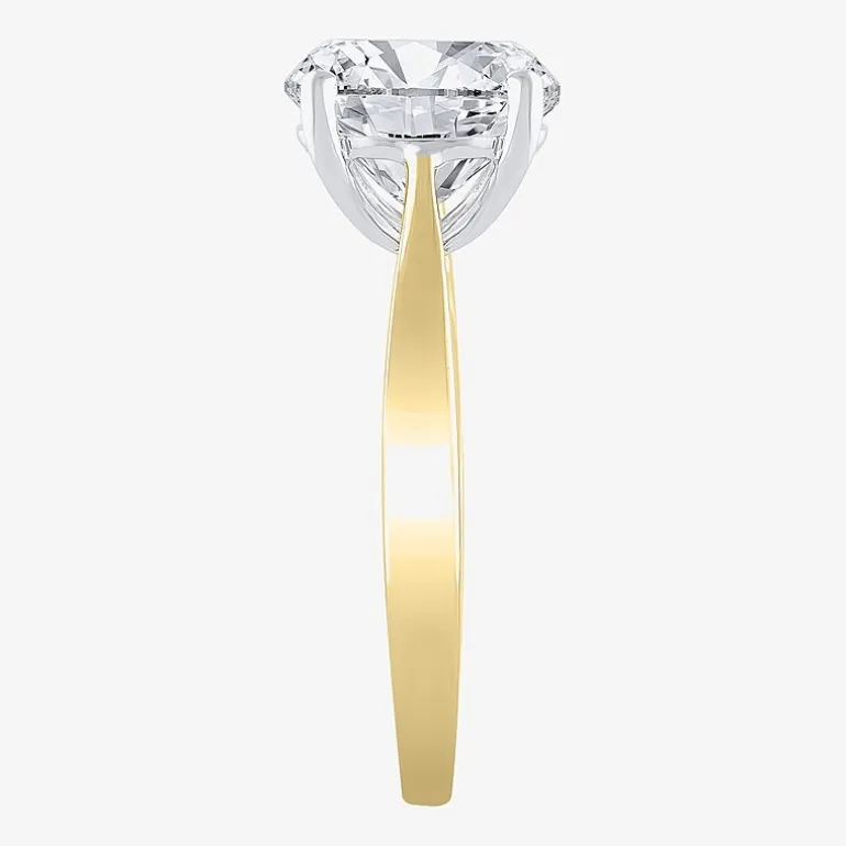 (H-I / Si2) Womens 1 1/2 CT. Lab Grown White Diamond 14K Gold Round Solitaire Engagement Ring