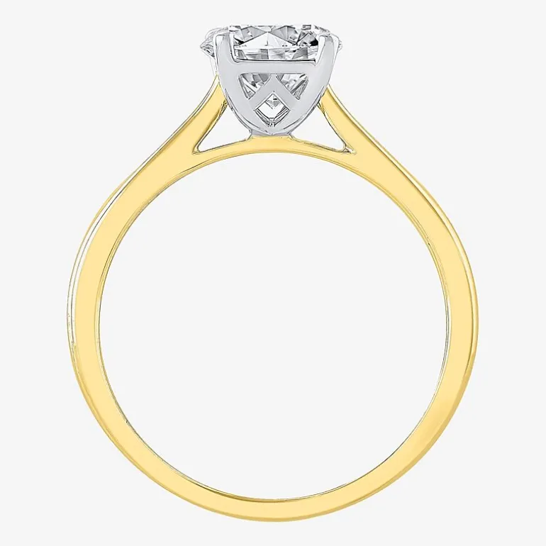 (H-I / Si2) Womens 1 1/2 CT. Lab Grown White Diamond 14K Gold Round Solitaire Engagement Ring
