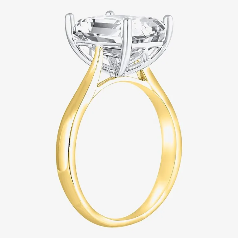 (H-I / SI2) Womens 3 CT. Lab-Grown White Diamond 14K Gold Radiant-Cut Solitaire Engagement Ring