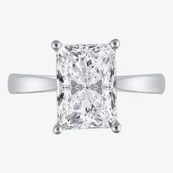 (H-I / SI2) Womens 3 CT. Lab-Grown White Diamond 14K Gold Radiant-Cut Solitaire Engagement Ring