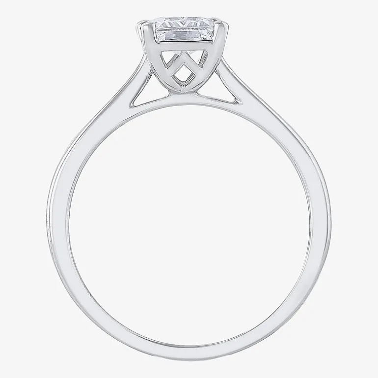 (H-I / SI2) Womens 1 1/2 CT. Lab-Grown White Diamond in 14K Gold Emerald Solitaire Engagement Ring