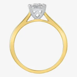 (H-I / SI2) Womens 1 1/2 CT. Lab-Grown White Diamond in 14K Gold Emerald Solitaire Engagement Ring