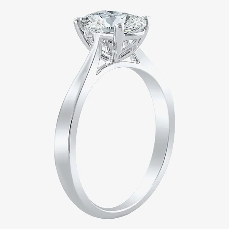 (H-I / SI2) Womens 1 1/2 CT. Lab-Grown White Diamond in 14K Gold Oval Solitaire Engagement Ring